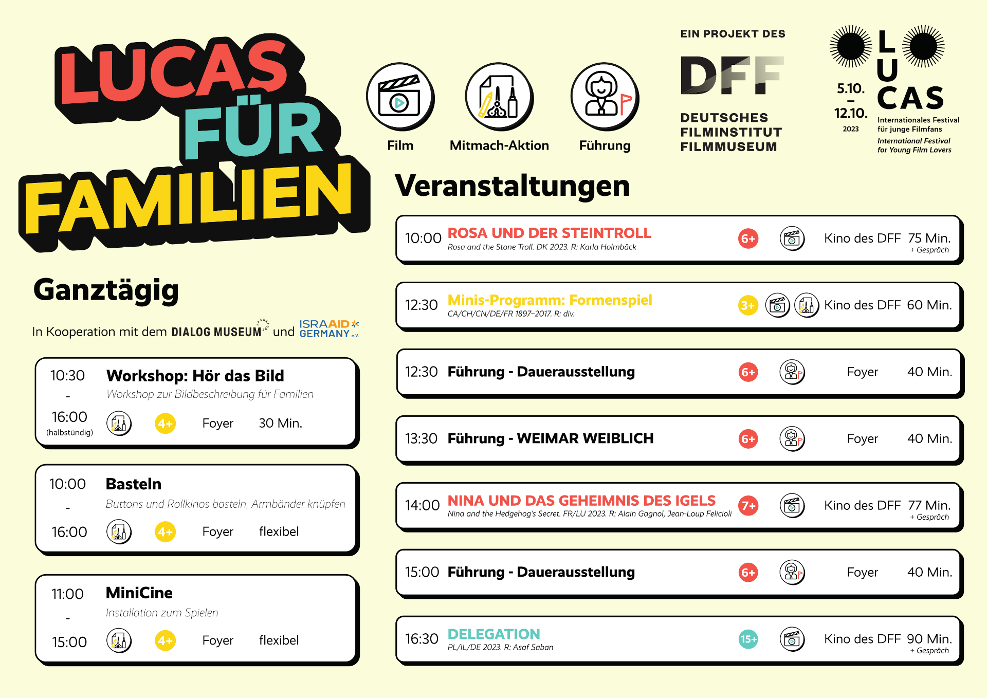 Zeitplan für den Familiensonntag